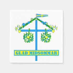 Servilleta De Papel diseño escandinavo,Personalized Glad midsommar