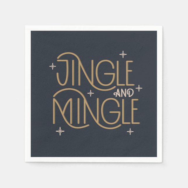 Servilleta De Papel Diseño festivo de jingle y mingle (Anverso)