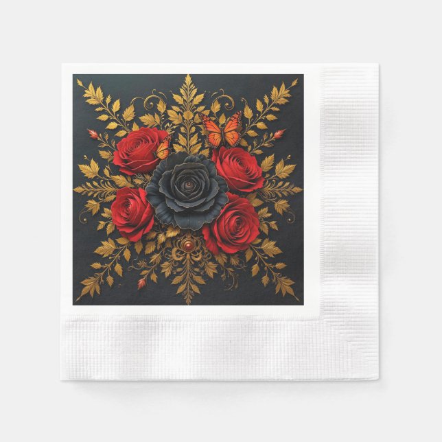 Servilleta De Papel Diseño floral elegante (Anverso)