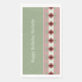 Servilleta De Papel Diseño Floral En Borgoña