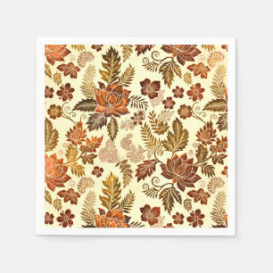 Servilleta De Papel Diseño Floral Heritage Cobre Dorado Cálido