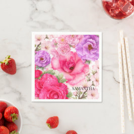 Servilleta De Papel Diseño Floral Personalizado