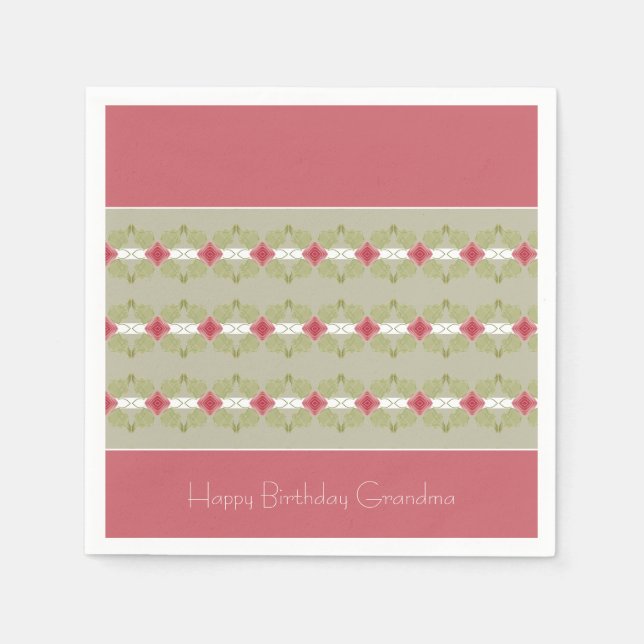 Servilleta De Papel Diseño floral rosa (Anverso)