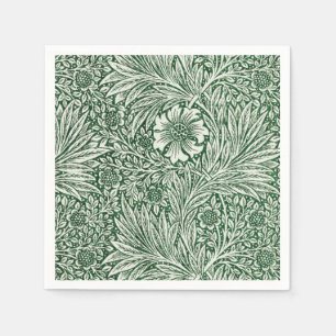 Servilleta De Papel diseño floral verde caléndula de william morris