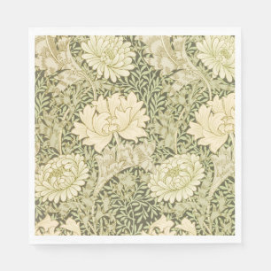 Servilleta De Papel Diseño floral verde de Wm Morris