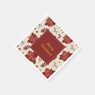 Servilleta De Papel Diseño florido y elegante de la época navideña