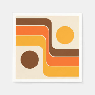 Servilleta De Papel Diseño geométrico de estilo retro de los años 70