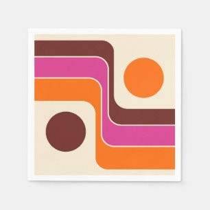 Servilleta De Papel Diseño geométrico de estilo retro Mod años 70