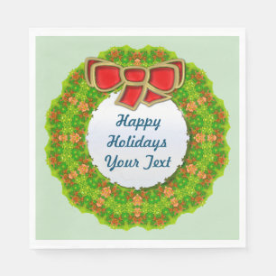 Servilleta De Papel Diseño geométrico moderno de Wreath de vacaciones