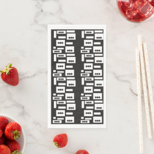 Servilleta De Papel Diseño geométrico simétrico y blanco con un círcul