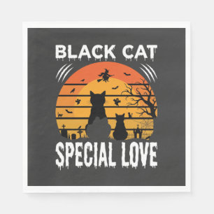 Servilleta De Papel Diseño Gótico de Amor Especial de Halloween de Gat