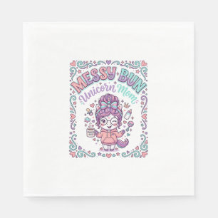Servilleta De Papel Diseño gráfico de estilo retro de unicornio con mo