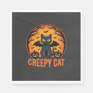 Servilleta De Papel Diseño gráfico de gato espeluznante de Halloween m