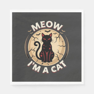 Servilleta De Papel Diseño gráfico de gato Meow Halloween_1