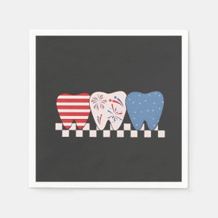 Servilleta De Papel Diseño gráfico de tres dientes 4 de julio