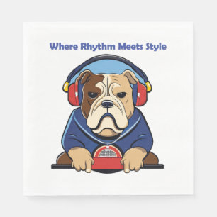 Servilleta De Papel Diseño gráfico inspirado en la música y el perro