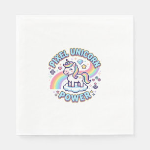 Servilleta De Papel Diseño Gráfico Producto Poder Unicornio Pixel Unic