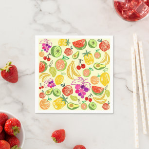 Servilleta De Papel Diseño hermoso limón acuarela