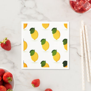 Servilleta De Papel Diseño hermoso limón acuarela