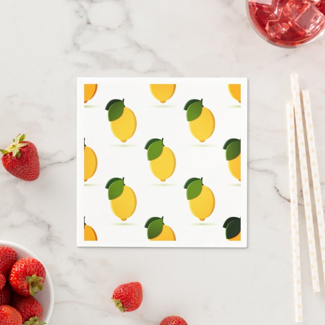 Servilleta De Papel Diseño hermoso limón acuarela (In situ)
