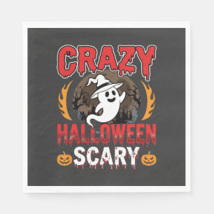 Servilleta De Papel Diseño Loco de Halloween Fantasma y Calabaza de Te