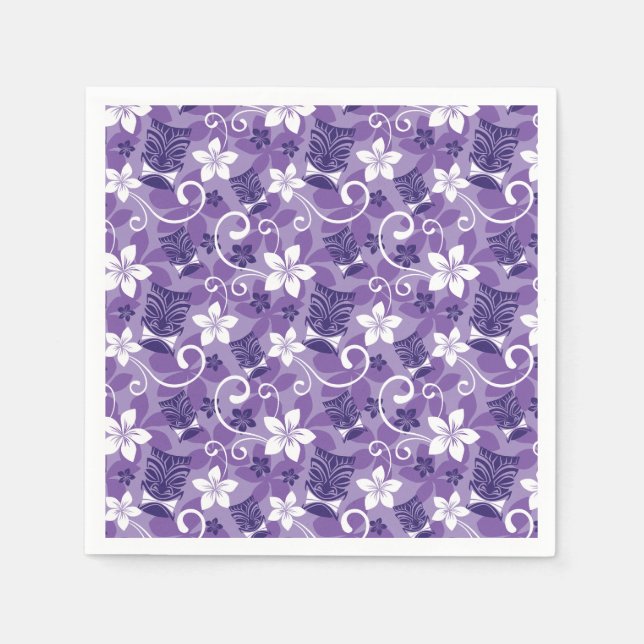 SERVILLETA DE PAPEL DISEÑO LUAU TIKI (PURPLE) (Anverso)