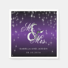 Servilleta De Papel Diseño Metálico de Estrella Púrpura