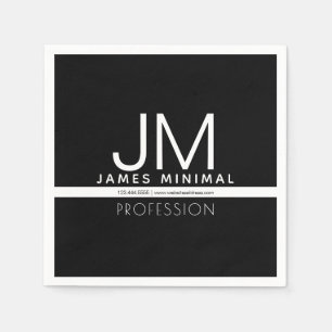 Servilleta De Papel Diseño minimalista profesional moderno   Blanco y 
