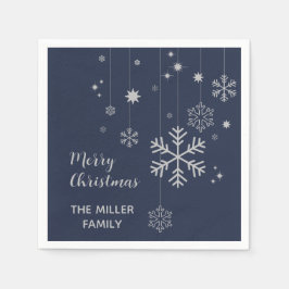 Servilleta De Papel Diseño mínimo de Navidades con copos de nieve