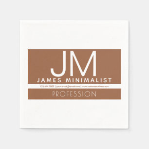 Servilleta De Papel Diseño minimo profesional moderno   Marrón y blanc