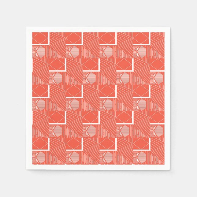 Servilleta De Papel Diseño Mod Coral Chic (Anverso)