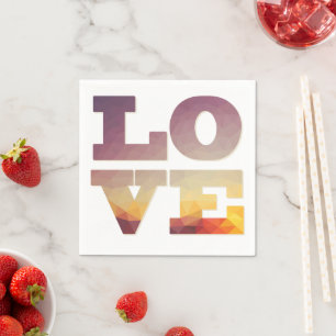 Servilleta De Papel Diseño moderno colorido texto de amor a la puesta 