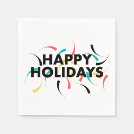 Servilleta De Papel Diseño moderno y lúdico de "Felices Fiestas"