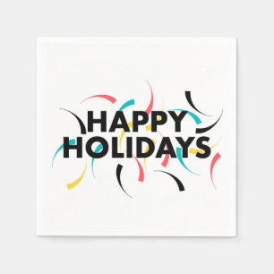 Servilleta De Papel Diseño moderno y lúdico de "Felices Fiestas"