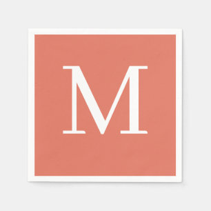 Servilleta De Papel Diseño Monogramado Boda Napkin Terracotta