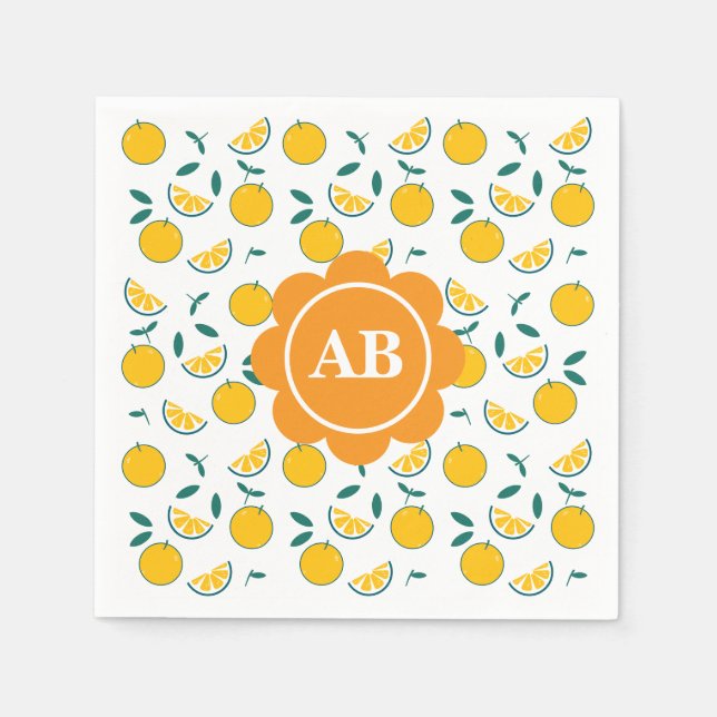 Servilleta de papel diseño naranjas (Anverso)