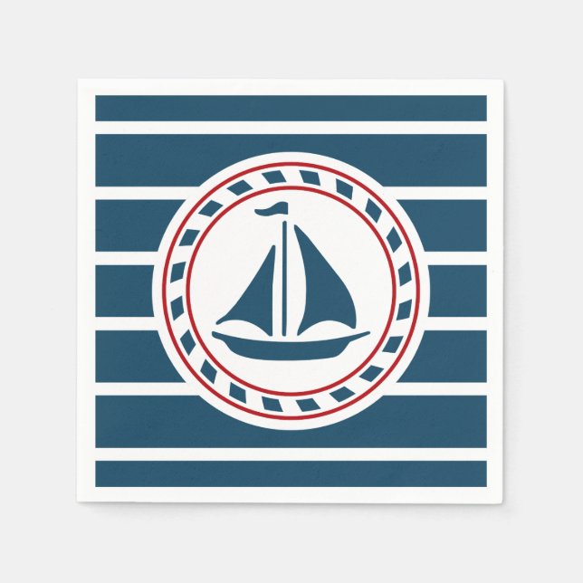 Servilleta De Papel Diseño náutico (Anverso)