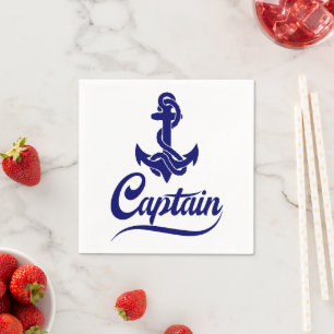 Servilleta De Papel Diseño Náutico Ancla Barco de Vela Capitán