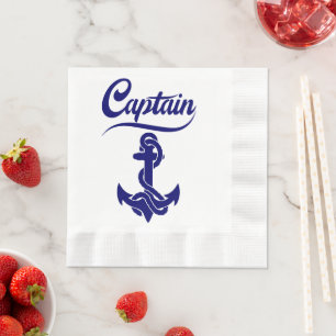 Servilleta De Papel Diseño Náutico Ancla Barco de Vela Capitán