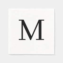 Servilleta De Papel Diseño negro monogramado Boda Napkin Classic