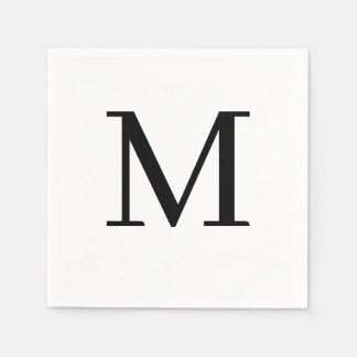 Servilleta De Papel Diseño negro monogramado Boda Napkin Classic