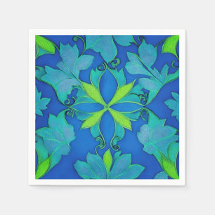 Servilleta De Papel Diseño ondulado azul y verde