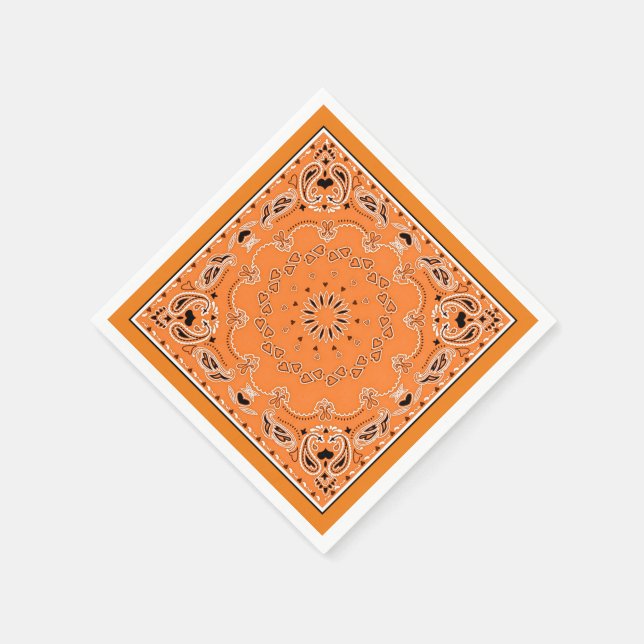 Servilleta De Papel diseño oriental naranja (Borde)
