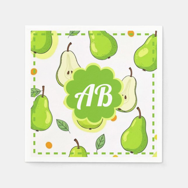 Servilleta De Papel diseño peras (Anverso)