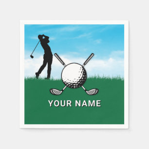 Servilleta De Papel Diseño personalizado de nombre elegante de golf
