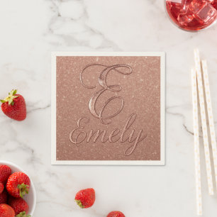 Servilleta De Papel Diseño personalizado de nombres de Purpurinas de o