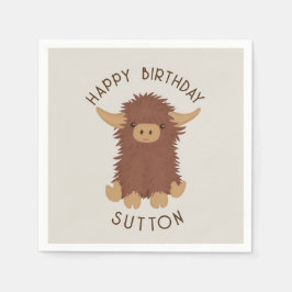 Servilleta De Papel Diseño personalizado de vacas Highland, chabacano