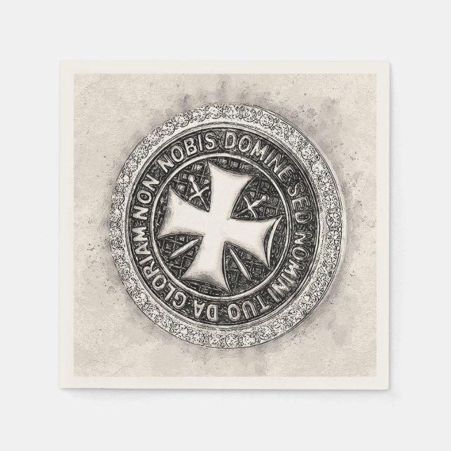 Servilleta De Papel Diseño personalizado del sello de la cruz medieval (Anverso)