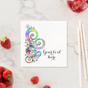 Servilleta De Papel Diseño pintado de mano cardíaca espiral 1