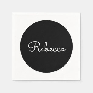 Servilleta De Papel Diseño retro-moderno de Guay Editable White Script